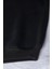 Kadın Siyah Bisiklet Yaka Düşük Kol Oversize Üç İplik Şardonsuz Basic Sweat Sweatshirt 4