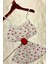 Kırmızı Kalp Desenli Beyaz Dantelli Askılı Şortlu Pijama Takımı 3