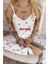 Kırmızı Kalp Baskılı Ip Askılı Örme Kadın Pijama Takımı 5
