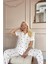 Kırmızı Kalp Desenli Kısa Kol Önden Düğmeli Kadın Pijama Takımı 3