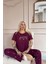Mürdüm Good Energy Desenli Bambu Kısa Kol Kadın Pijama Takımı 2