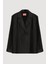 Dokulu Oversize Blazer Ceket Siyah 1