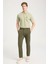Slim Fit Dar Kesim Normal Bel Dar Paça Haki Chino Pantolon 2