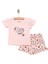 Basic Kız Kedi Baskılı Tshirt-Şort Kız Bebek 1