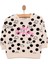 Basic Az Şardonlu Kedi Desenli Puantiyeli Sweatshirt Kız Bebek Bisiklet Yaka Uzun Kol 3