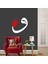 Arapça Vav Kırmızı Lale Motifi Dekoratif Duvar Sticker, Beyaz 1