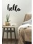 Dekoratif Forex Hello Duvar Dekoru, Duvar Dekorasyon Hello Yazısı Siyah 24 cm x 44 cm 2