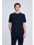 Lacivert Regular Fit Bisiklet Yaka Pamuklu Triko Tişört 1