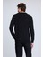 Siyah Regular Fit V Yaka Rayon Kazak 5