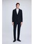 Lacivert Comfort Fit Balıksırtı Mono Yaka Casual Takım Elbise 1