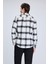 Siyah Slim Fit Kareli Düğmeli Yaka Uzun Kollu Pamuklu Gömlek 5