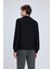 Siyah Regular Fit Jakarlı Yarım Balıkçı Yaka Sweatshirt 5