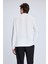 Beyaz Regular Fit Jakarlı Yarım Balıkçı Yaka Sweatshirt 5