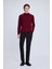 Bordo Regular Fit Yarım Balıkçı Yaka Yünlü Triko Kazak 2