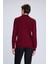 Bordo Regular Fit Yarım Balıkçı Yaka Yünlü Triko Kazak 5