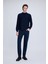 Lacivert Regular Fit Jakarlı Yarım Balıkçı Yaka Sweatshirt 2