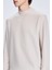 Taş Regular Fit Jakarlı Yarım Balıkçı Yaka Sweatshirt 4
