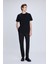Siyah Dinamik Fit Desenli Yandan Cepli Casual Jogger Pantolon 2