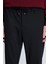 Siyah Dinamik Fit Desenli Yandan Cepli Casual Jogger Pantolon 3