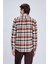 Kiremit Slim Fit Kareli Düğmeli Yaka Uzun Kollu Pamuklu Gömlek 5