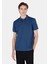 Regular Fit Polo Yaka Düz Erkek Mavi Kısa Kol Tişört CL1073960 1