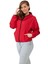 Kadın Kırmızı Kapüşonlu Su ve Rüzgar Geçirmez Astarlı Oversize Yağmurluk Y20 1