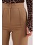 Ön Dikiş Detaylı Tek Düğme Camel Pantolon 3