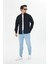 Erkek Siyah Slim Fit Dar Kalıp Çift Cepli Pamuklu Kot Gömlek 3