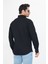 Erkek Siyah Slim Fit Dar Kalıp Çift Cepli Pamuklu Kot Gömlek 4