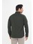 Erkek Haki Slim Fit Dar Kalıp Çift Cepli Pamuklu Kot Gömlek 4