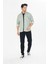 Erkek Su Yeşili Slim Fit Dar Kalıp Çift Cepli Pamuklu Kot Gömlek 3