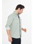 Erkek Su Yeşili Slim Fit Dar Kalıp Çift Cepli Pamuklu Kot Gömlek 5