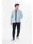 Erkek Mint Slim Fit Dar Kalıp Çift Cepli Pamuklu Kot Gömlek 3