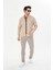 Erkek Vizon Slim Fit Dar Kalıp Çift Cepli Pamuklu Kot Gömlek 3