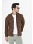 Erkek Kahverengi Slim Fit Dar Kalıp Çift Cepli Pamuklu Kot Gömlek 2