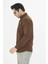 Erkek Kahverengi Slim Fit Dar Kalıp Çift Cepli Pamuklu Kot Gömlek 3