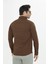 Erkek Kahverengi Slim Fit Dar Kalıp Çift Cepli Pamuklu Kot Gömlek 4