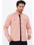 Erkek Pudra Slim Fit Dar Kalıp Çift Cepli Pamuklu Kot Gömlek 1