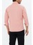 Erkek Pudra Slim Fit Dar Kalıp Çift Cepli Pamuklu Kot Gömlek 4