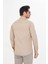 Erkek Vizon Slim Fit Dar Kalıp Çift Cepli Pamuklu Kot Gömlek 4