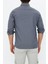 Erkek Gri Slim Fit Dar Kalıp Çift Cepli Pamuklu Kot Gömlek 4