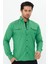 Erkek Yeşil Slim Fit Dar Kalıp Çift Cepli Pamuklu Kot Gömlek 1