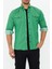 Erkek Yeşil Slim Fit Dar Kalıp Çift Cepli Pamuklu Kot Gömlek 3