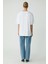 Modest Vıvıan Kadın %100 Organik Pamuklu Oversize Fit Bisiklet Yaka Basic Ekru Büyük Beden T-shirt 5