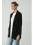 Modest Nora Kadın Örme Çelikli Interlok Kumaşlı Takma Cepli Şal Yakalı Blazer Uzun Siyah Ceket 4
