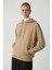 Modest Abelia Kadın Içi Polarlı Yumuşacık Kalın Kumaşlı Kapüşonlu Comfort Fit Vizon Sweatshirt 1