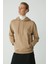 Modest Abelia Kadın Içi Polarlı Yumuşacık Kalın Kumaşlı Kapüşonlu Comfort Fit Vizon Sweatshirt 3