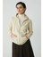 Ethiquet Cherish Kadın İçi Polarlı Yumuşak Kalın Kumaşlı Kapüşonlu Fermuarlı Comfort Fit Vanilya Sweatshirt 1