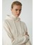 Modest Carly Kadın Içi Polarlı Yumuşacık Kapüşonlu Kanguru Cepli Oversize Fit Ekru Sweatshirt 5