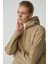 Ethiquet Piper Kadın İçi Polarlı Yumuşacık Confort Fit Kapüşonlu Kanguru Cep Bej Sweatshirt 5